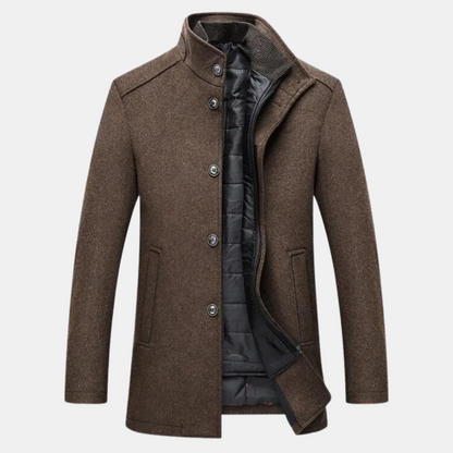 Adrian | Dikke wollen trenchcoat