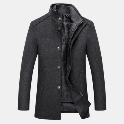 Adrian | Dikke wollen trenchcoat