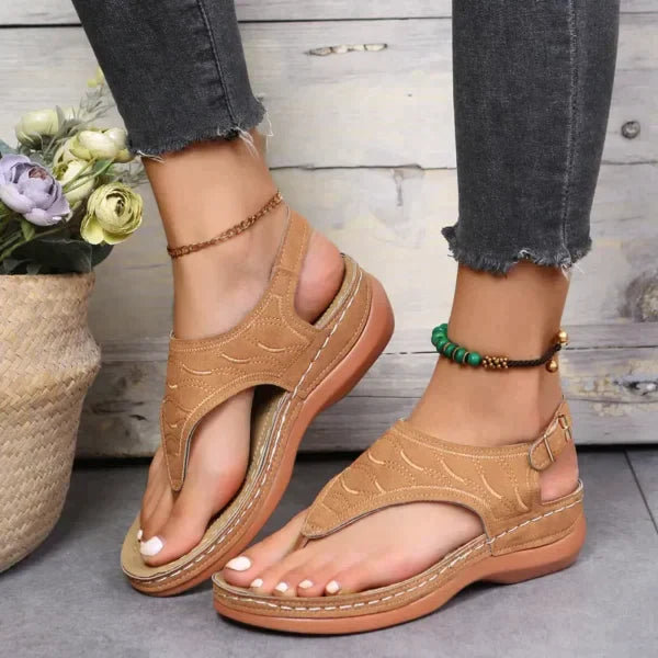 Martina™ - De beste modieuze leren sandalen voor in de lente